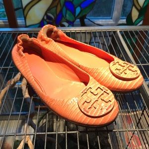 Tory Burch Patent Leather Reva Flats GUC
